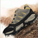 18 Teeth Shoe Spiked Grips Cleats Crampons Winter Climbing Camping Anti Slip