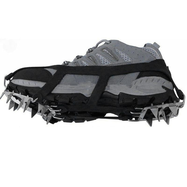 18 Teeth Shoe Spiked Grips Cleats Crampons Winter Climbing Camping Anti Slip