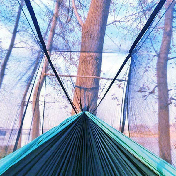Outdoor Camping Double Hammock with Mosquito Net Nylon Hanging Bed Swing Chair